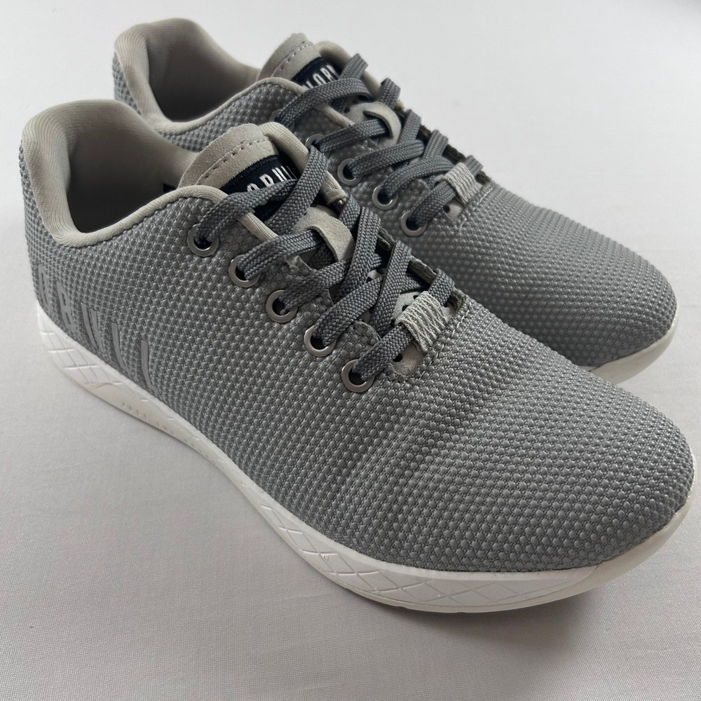 NOBULL Outwork SuperFabric Trainer Women 7 Grey White Low Top CrossFit Gym Shoes